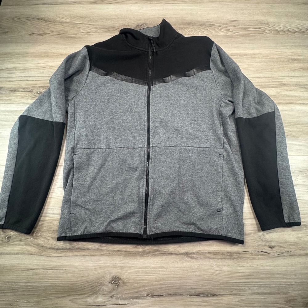 MTA Sport Men's Full Zip Jacket‎ Gray Black Color Block Athletic Size L